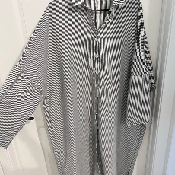 Gray Button-Up Maxi Dress Size Small - Picture 6 of 13
